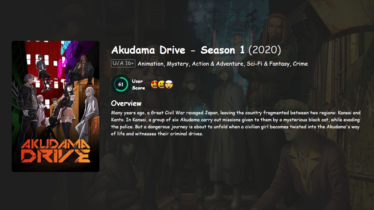 Akudama Drive Season 1 Hindi-English-Japanese Dubbed