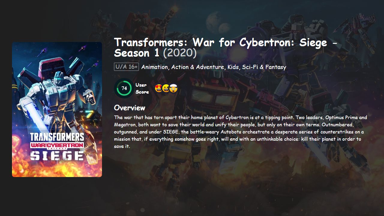 Transformers: War for Cybertron: Siege Season 1 Hindi-English Dubbed
