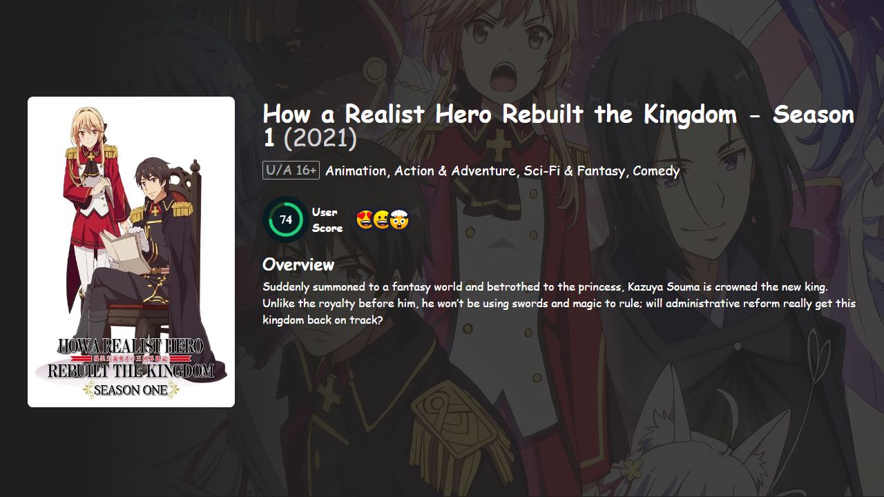 How a Realist Hero Rebuilt the Kingdom Season 1 English-Japanese Dubbed