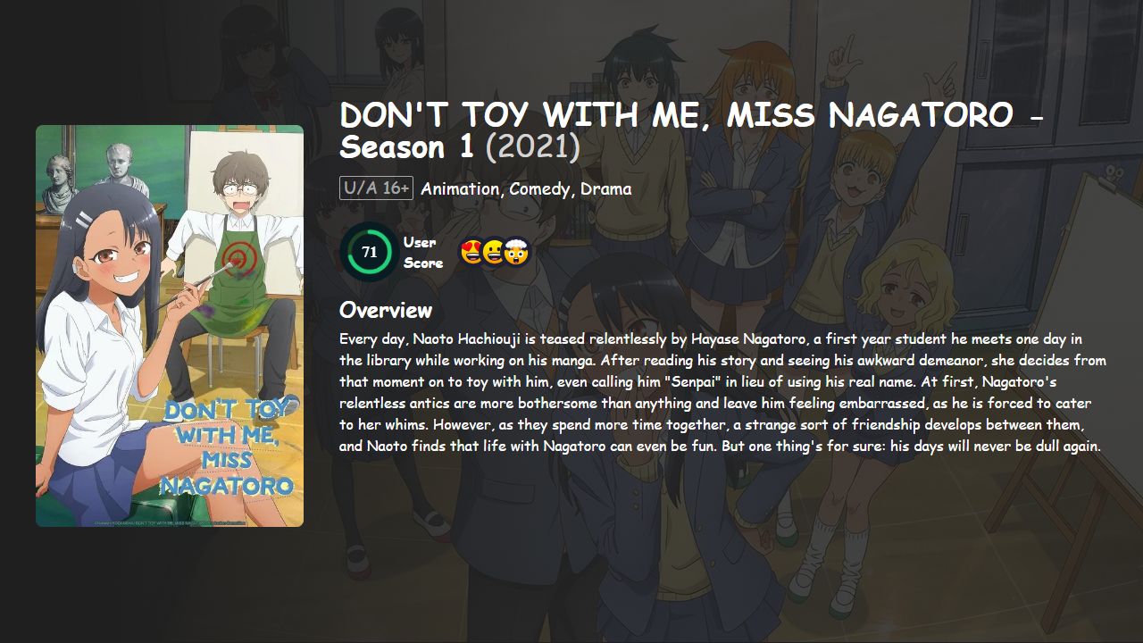 DON’T TOY WITH ME, MISS NAGATORO Season 1 Japanese Dubbed