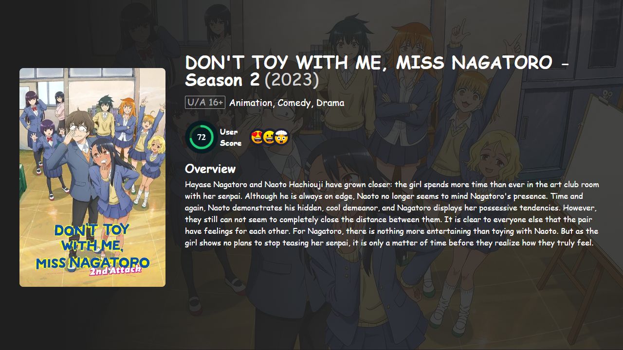 DON’T TOY WITH ME, MISS NAGATORO Season 2 Hindi-Japanese Dubbed