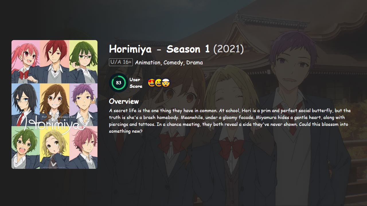 Horimiya Season 1 Hindi-English-Japanese Dubbed