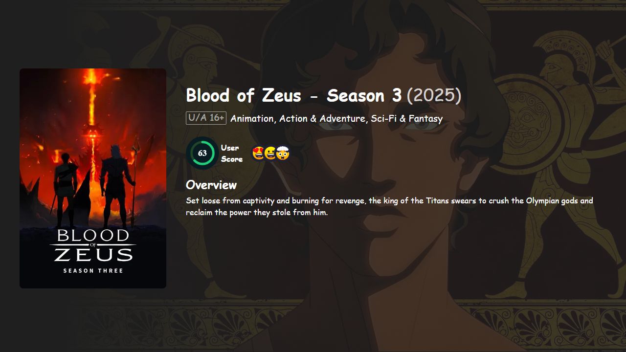 Blood of Zeus Season 3 Hindi-English Dubbed