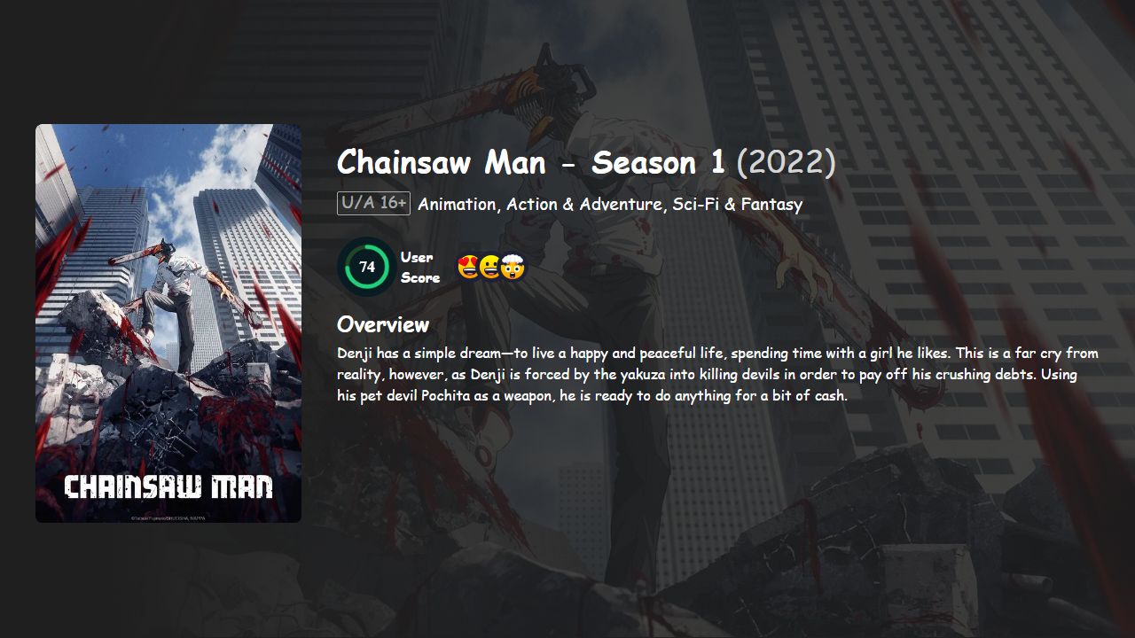 Chainsaw Man Season 1 Hindi-English-Japanese Dubbed