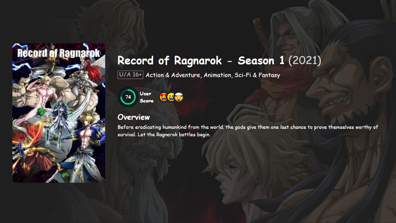 Record of Ragnarok Season 1 English-Japanese Dubbed
