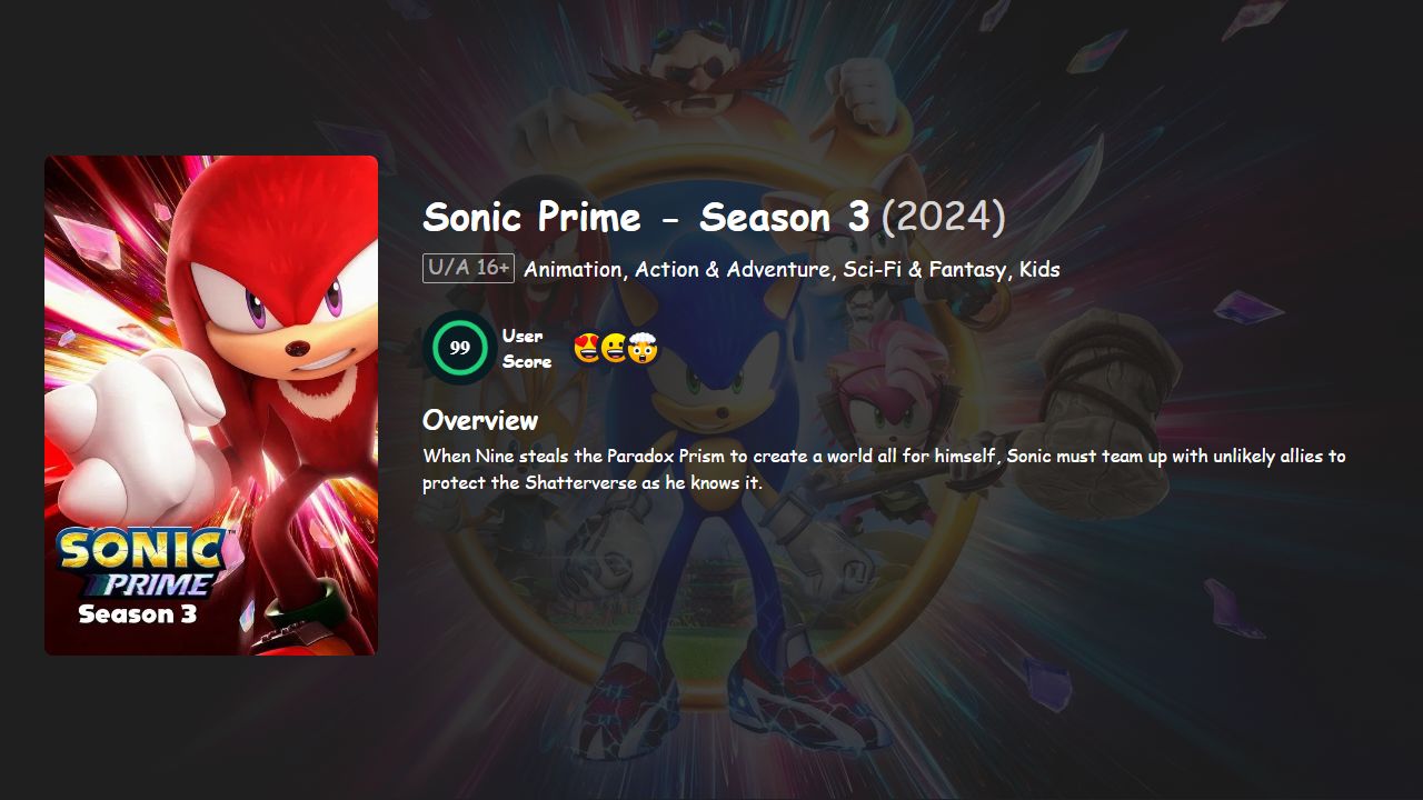 Sonic Prime Season 3 Hindi-English Dubbed