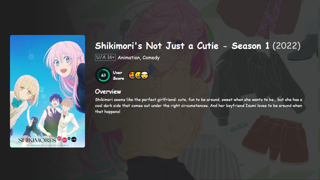 Shikimori’s Not Just a Cutie Season 1 English-Japanese Dubbed