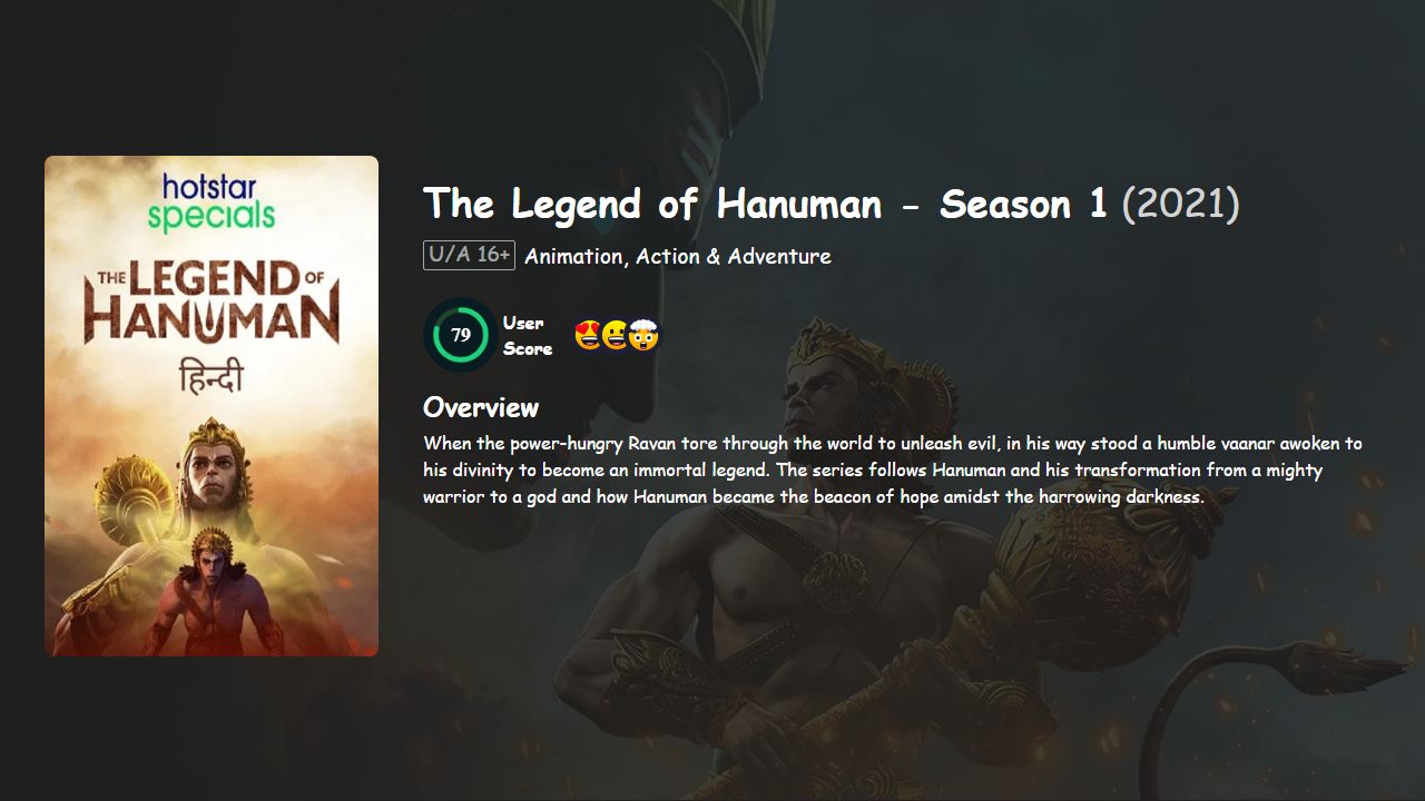 The Legend of Hanuman Season 1 Hindi-Telugu-Tamil-Bengali Dubbed
