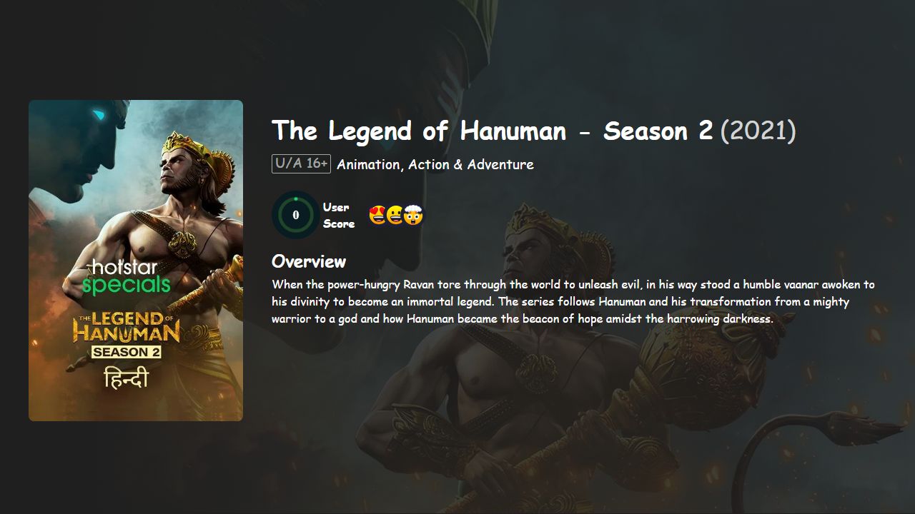 The Legend of Hanuman Season 2 Hindi-Telugu-Tamil-Bengali Dubbed