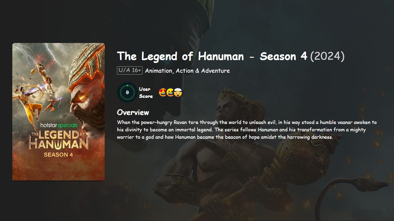The Legend of Hanuman Season 4 Hindi-Telugu-Tamil-Bengali-Kannada-Malayalam-Marathi Dubbed
