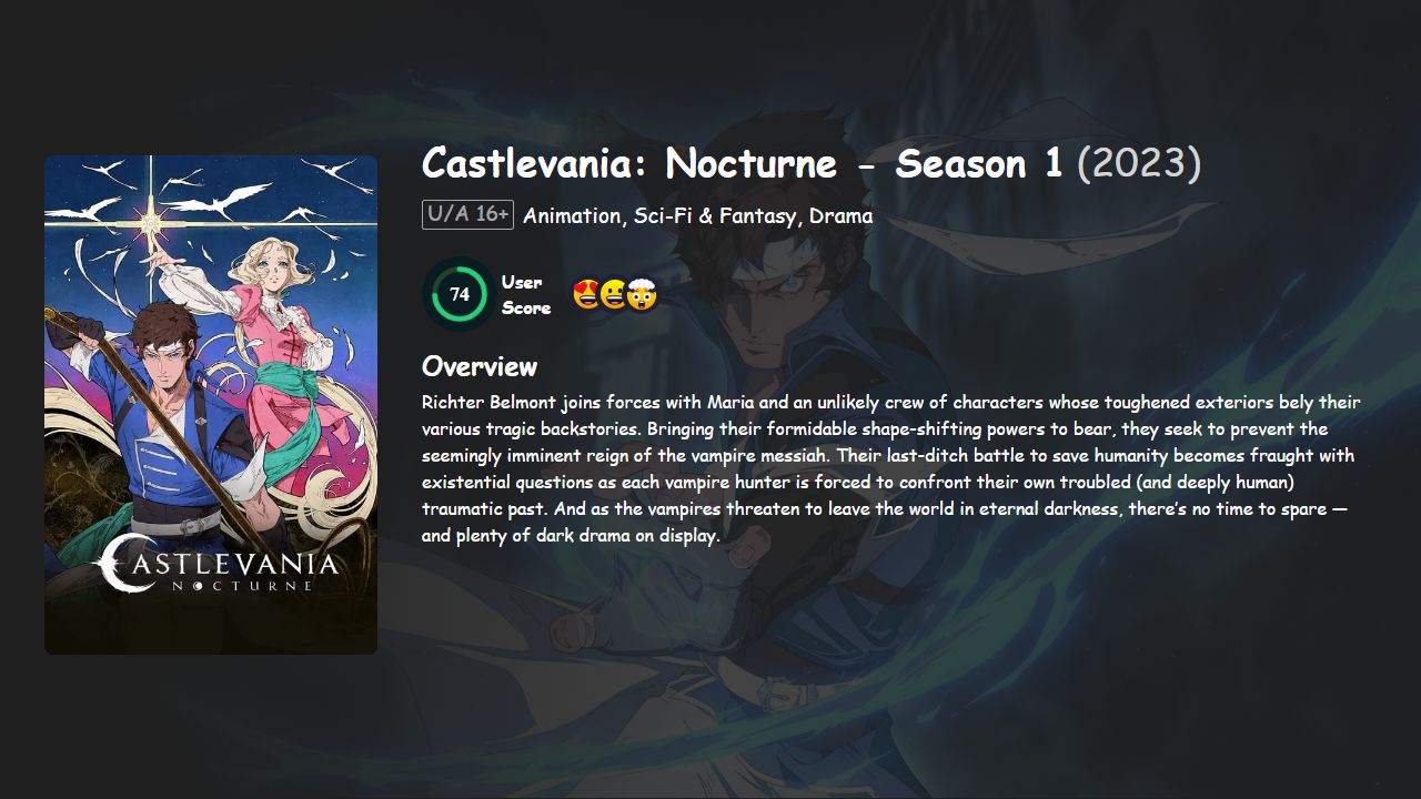 Castlevania: Nocturne Season 1 Hindi-English Dubbed