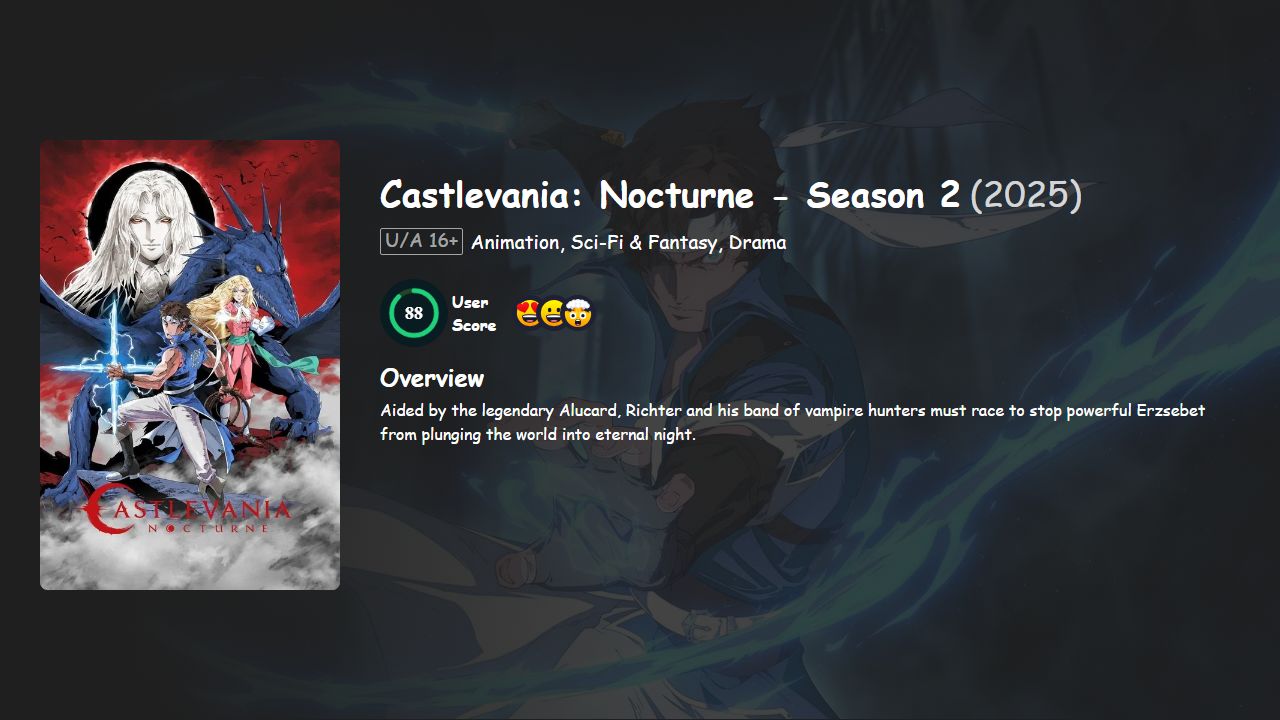 Castlevania: Nocturne Season 2 Hindi-English Dubbed