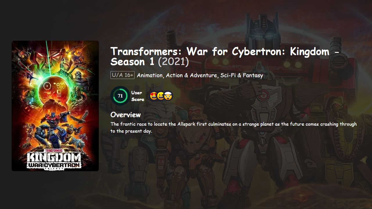 Transformers: War for Cybertron: Kingdom Season 1 Hindi-English Dubbed