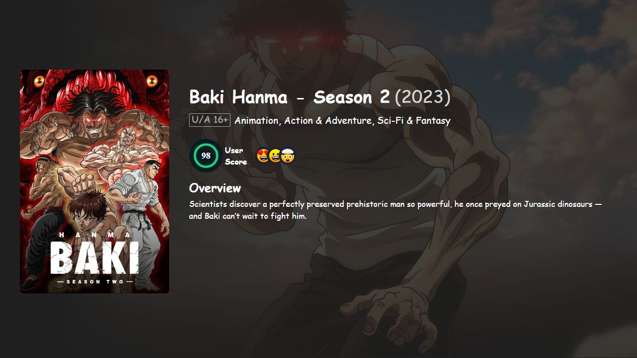 Baki Hanma Season 2 Hindi-English-Japanese Dubbed
