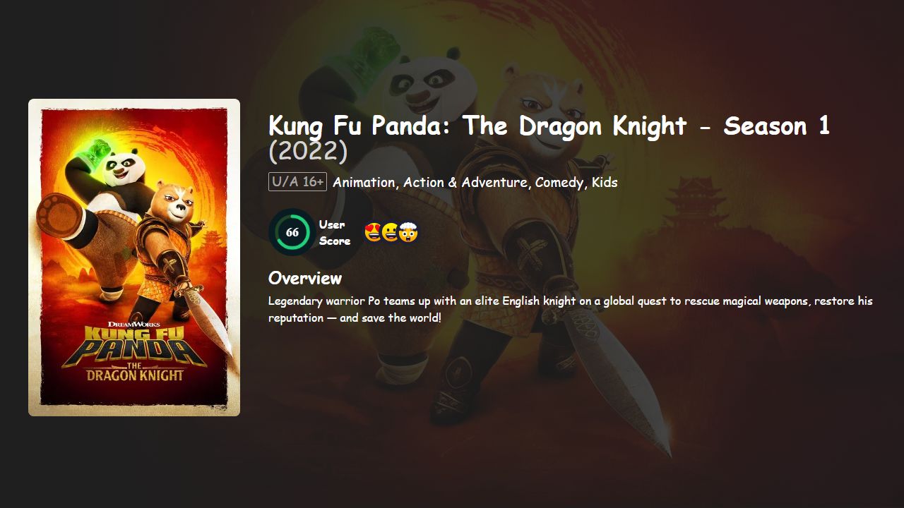 Kung Fu Panda: The Dragon Knight Season 1 Hindi-English Dubbed