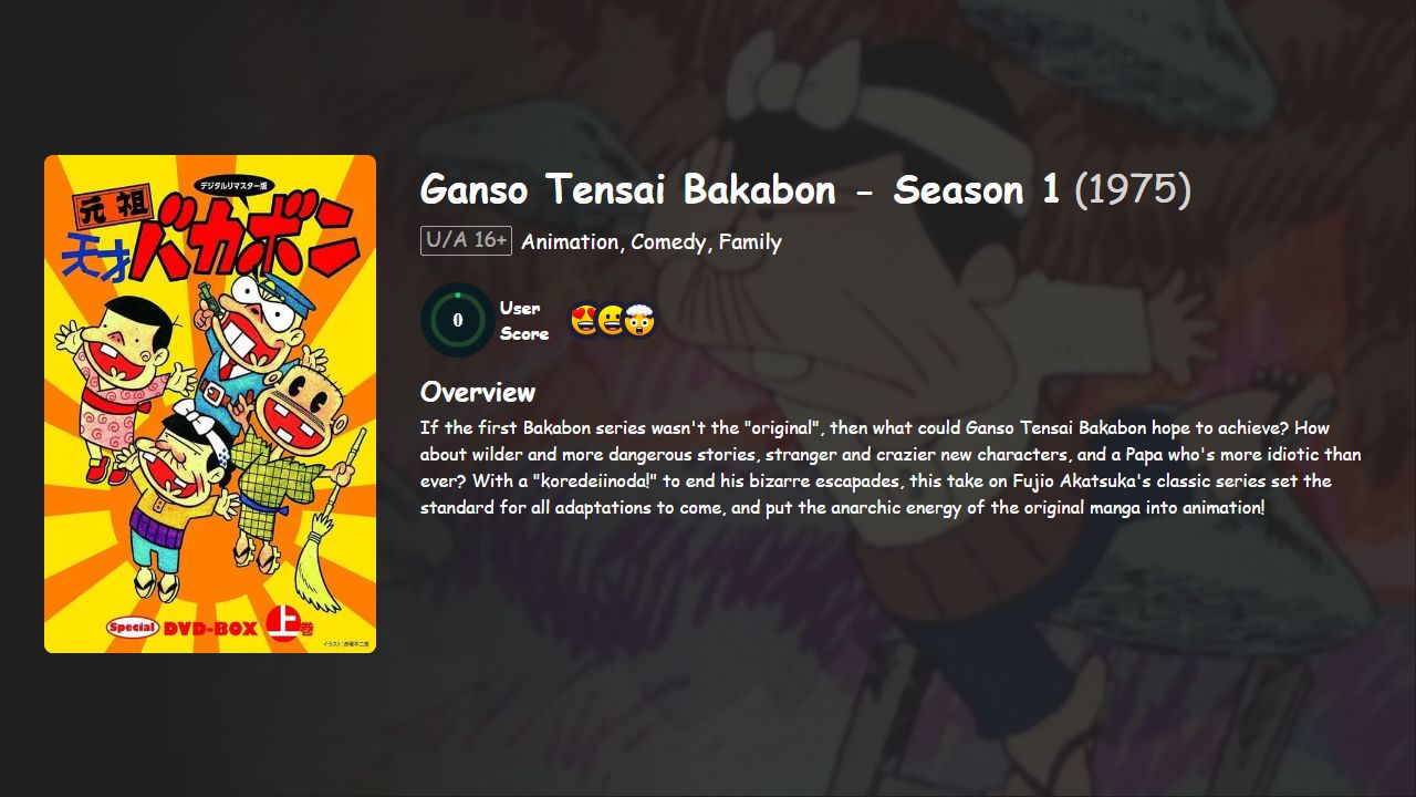 Ganso Tensai Bakabon Season 1 Hindi-Telugu-Tamil-Japanese Dubbed