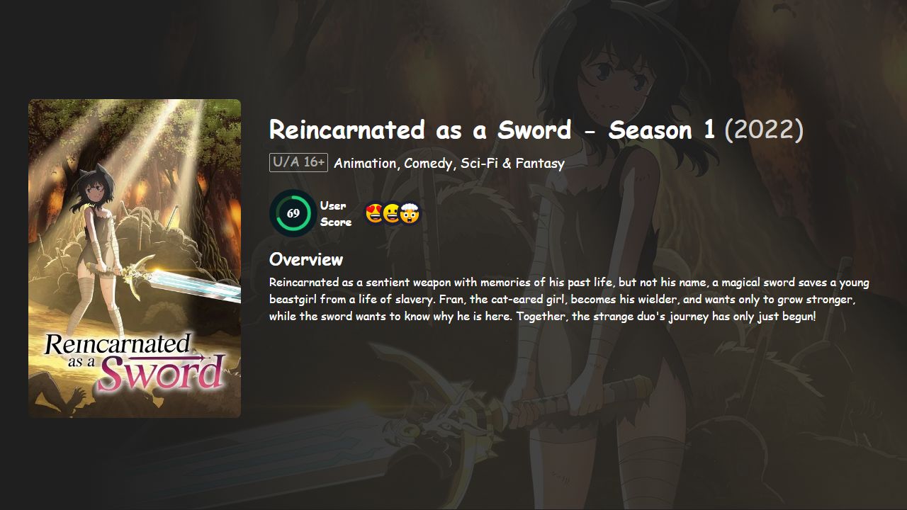 Reincarnated as a Sword Season 1 Japanese Dubbed