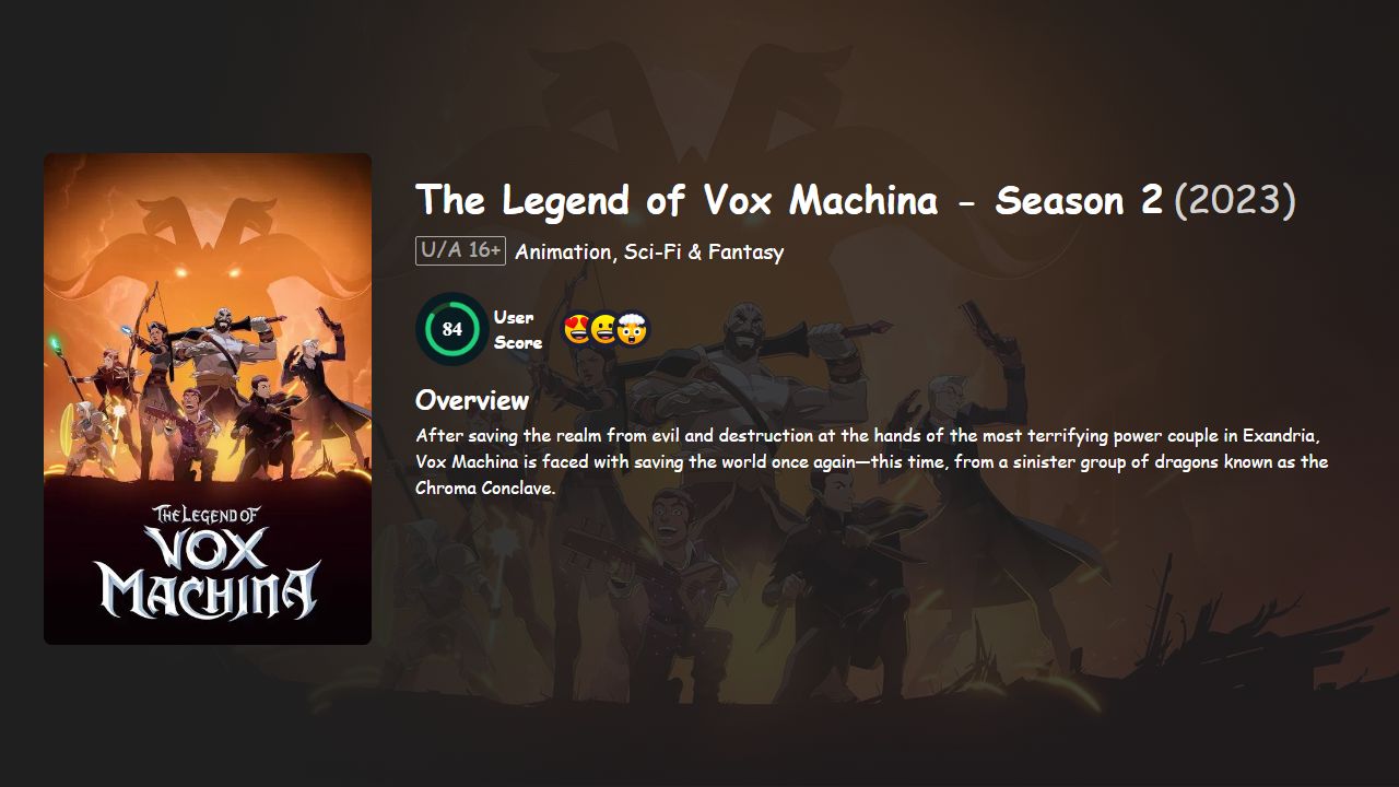 The Legend of Vox Machina Season 2 Hindi-English Dubbed