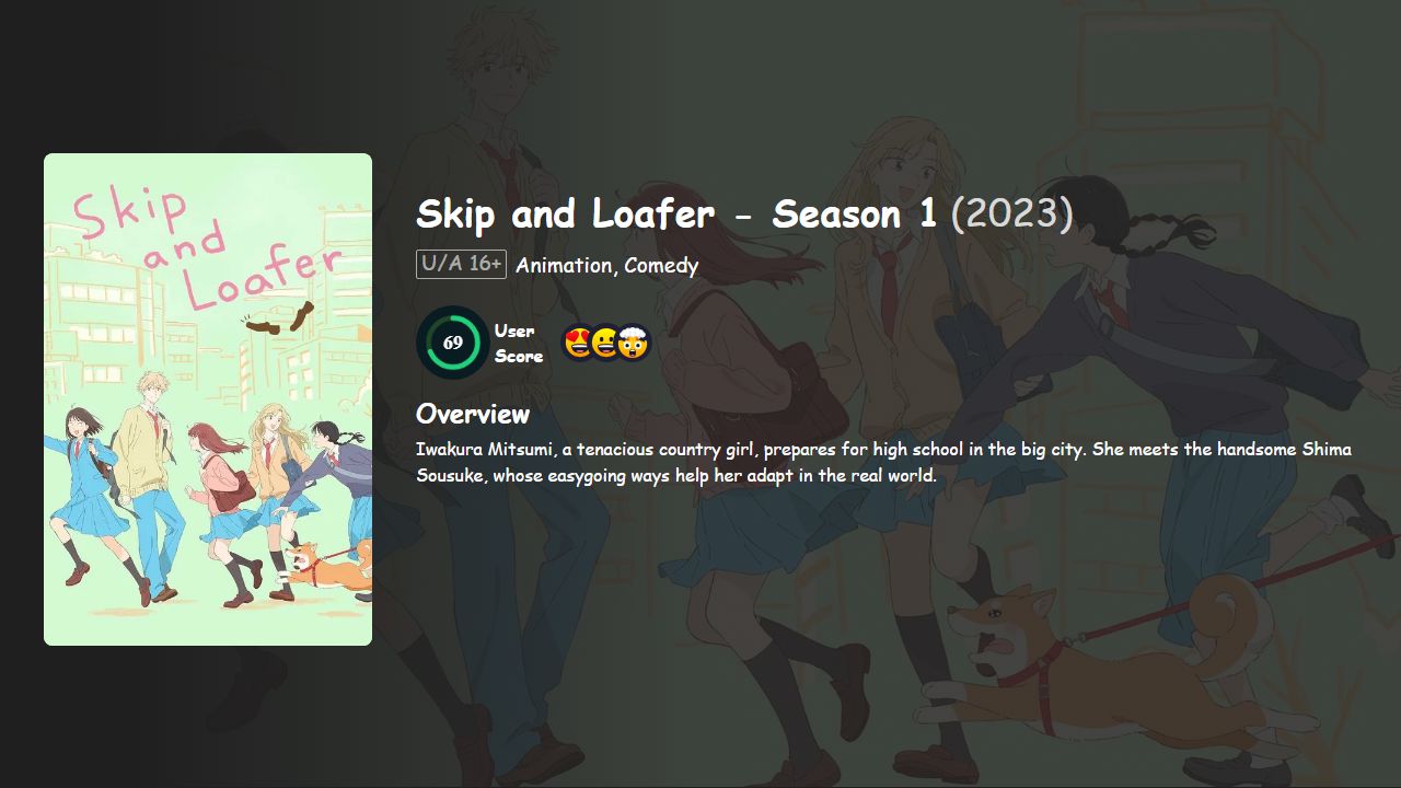 Skip and Loafer Season 1 Japanese Dubbed