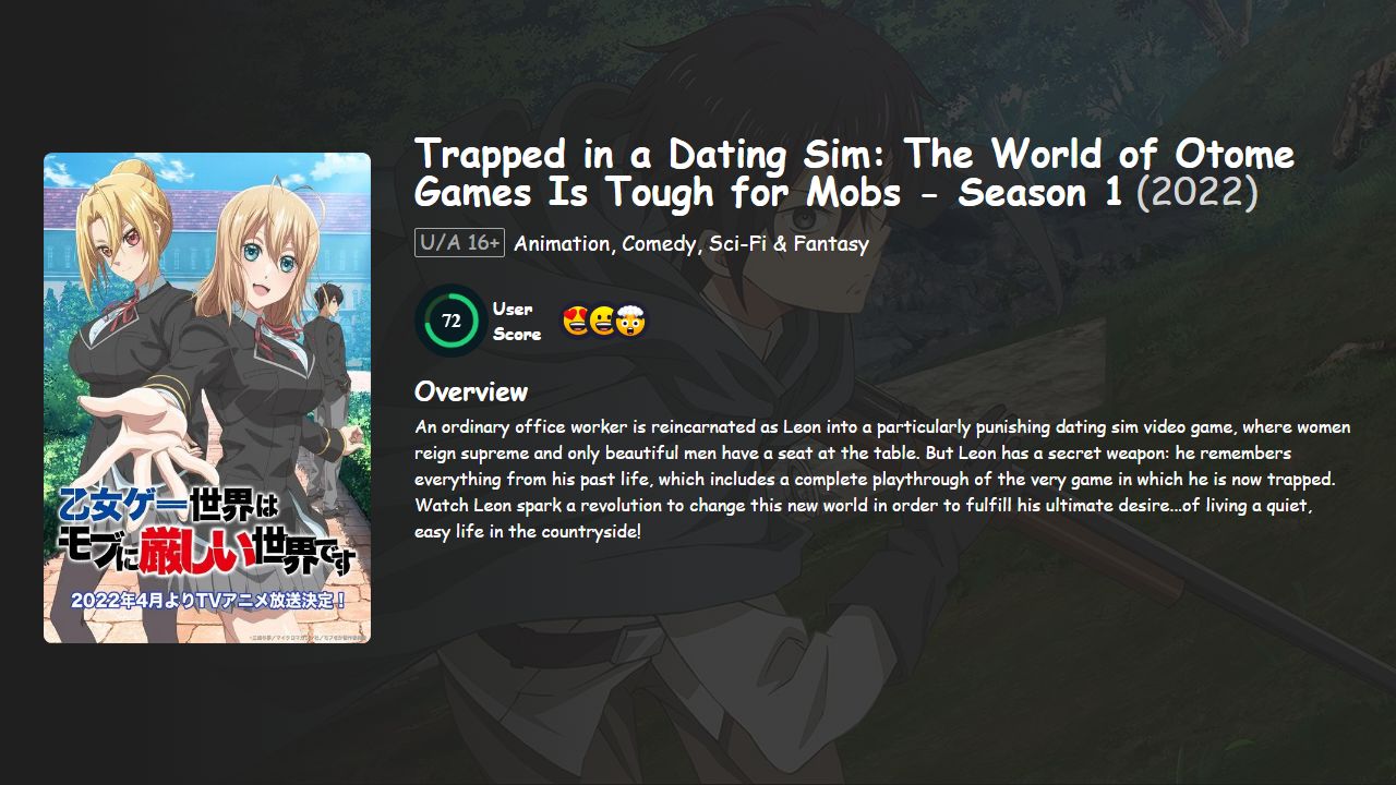 Trapped in a Dating Sim: The World of Otome Games Is Tough for Mobs Season 1 Hindi-English-Japanese Dubbed