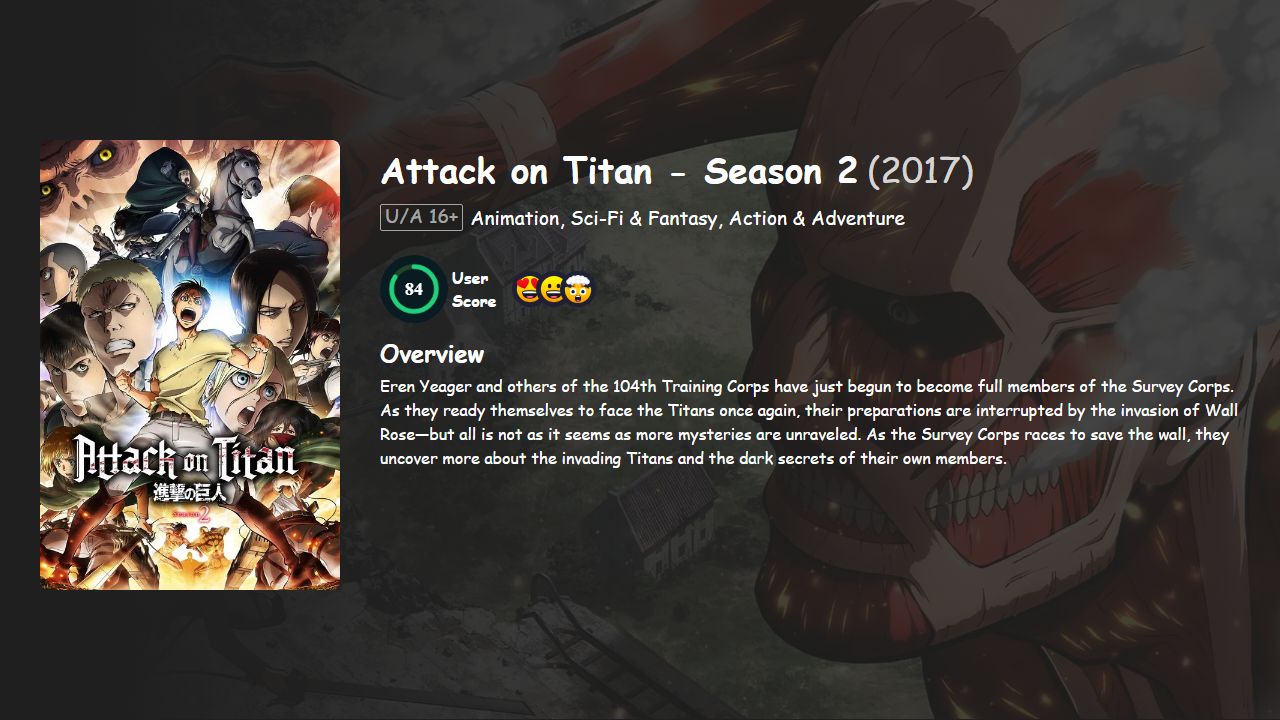 Attack on Titan Season 2 Hindi-English-Japanese Dubbed