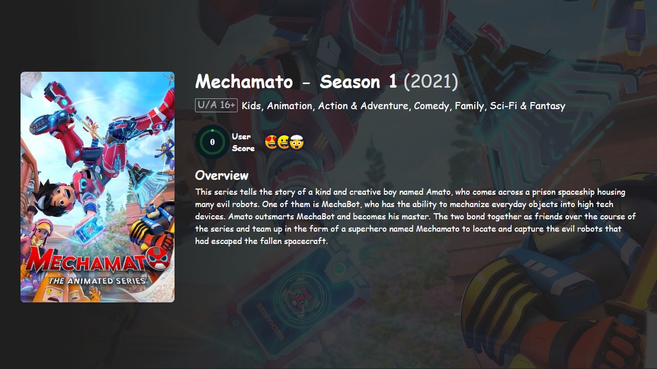 Mechamato The Animated Series Season 1 Hindi-Telugu-Tamil-English Dubbed