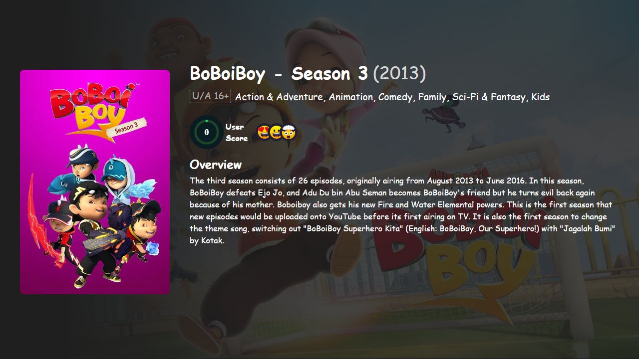 BoBoiBoy Season 3 Hindi Dubbed