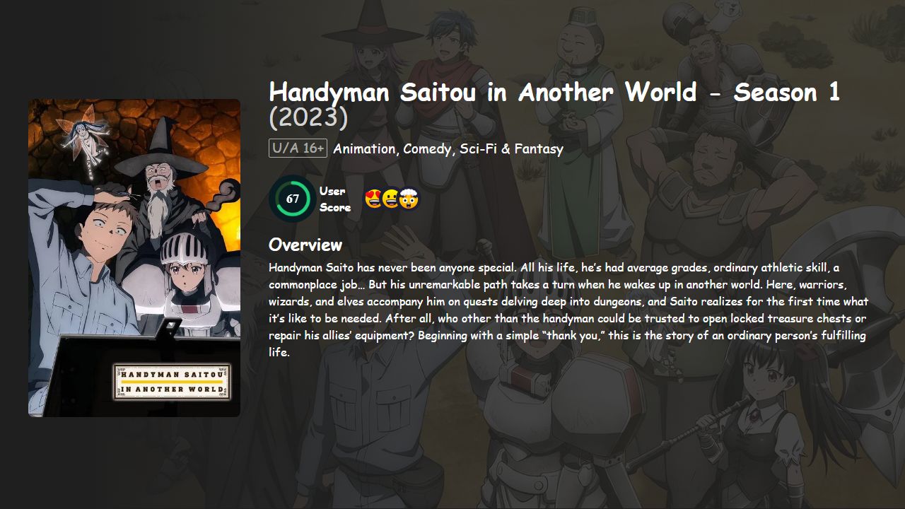 Handyman Saitou in Another World Season 1 Hindi-English-Japanese Dubbed