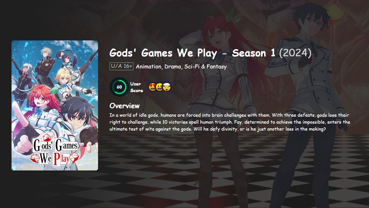Gods’ Game We Play Season 1 Hindi-Telugu-Tamil-English-Japanese Dubbed