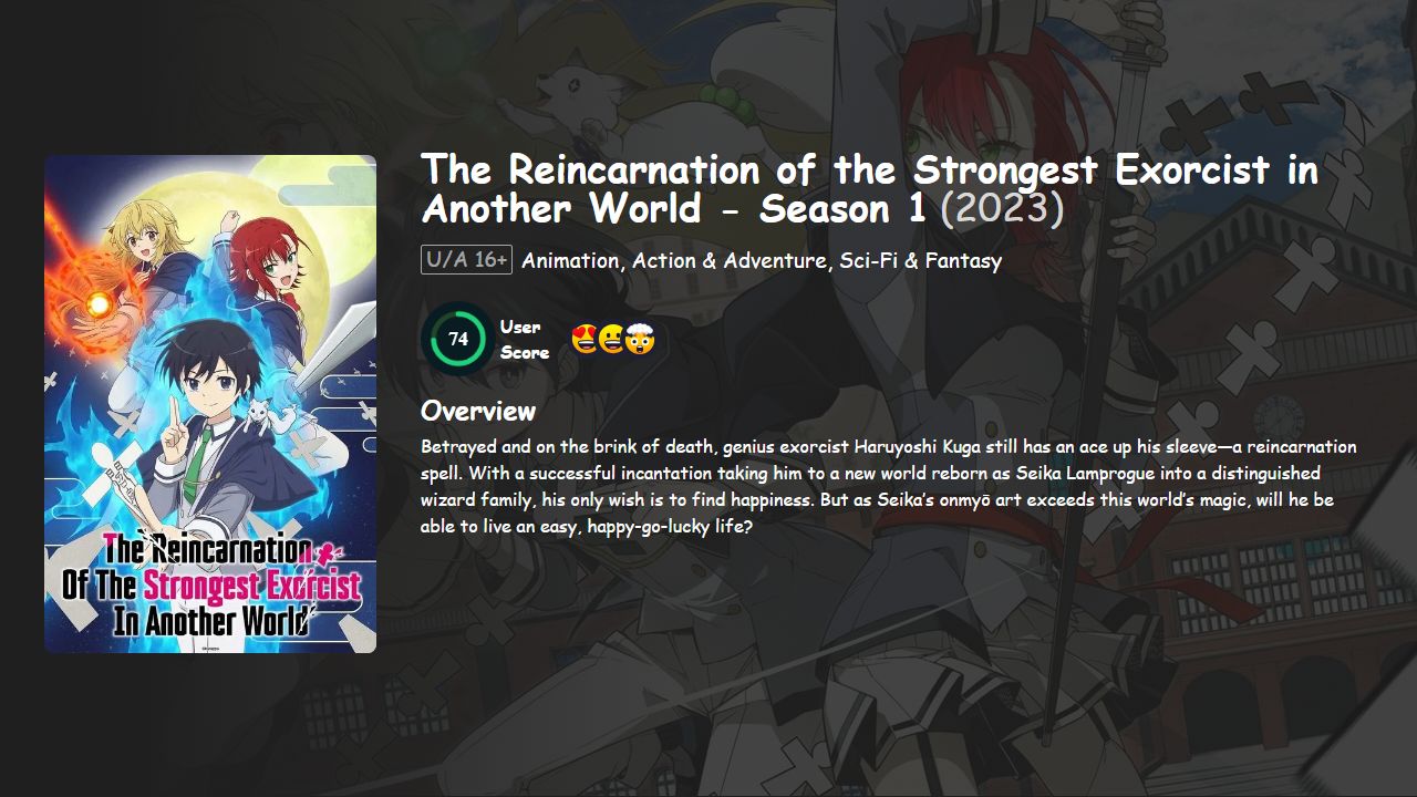 The Reincarnation of the Strongest Exorcist in Another World Season 1 Hindi-English-Japanese Dubbed