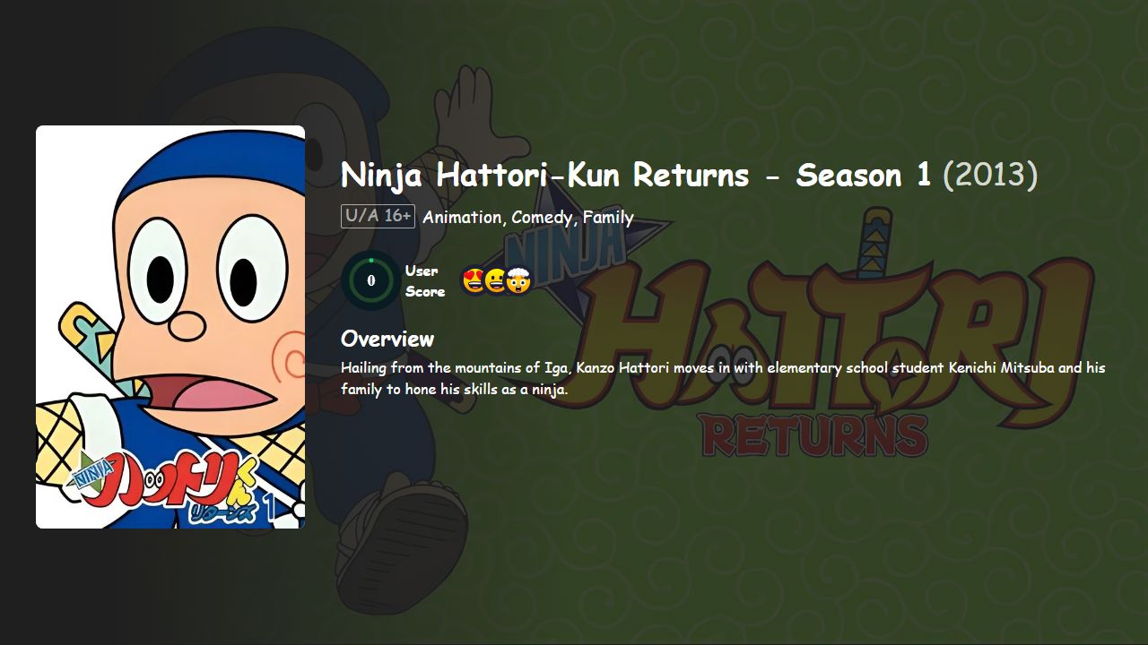 Ninja Hattori Returns Season 1 Hindi-Telugu-Tamil-English Dubbed
