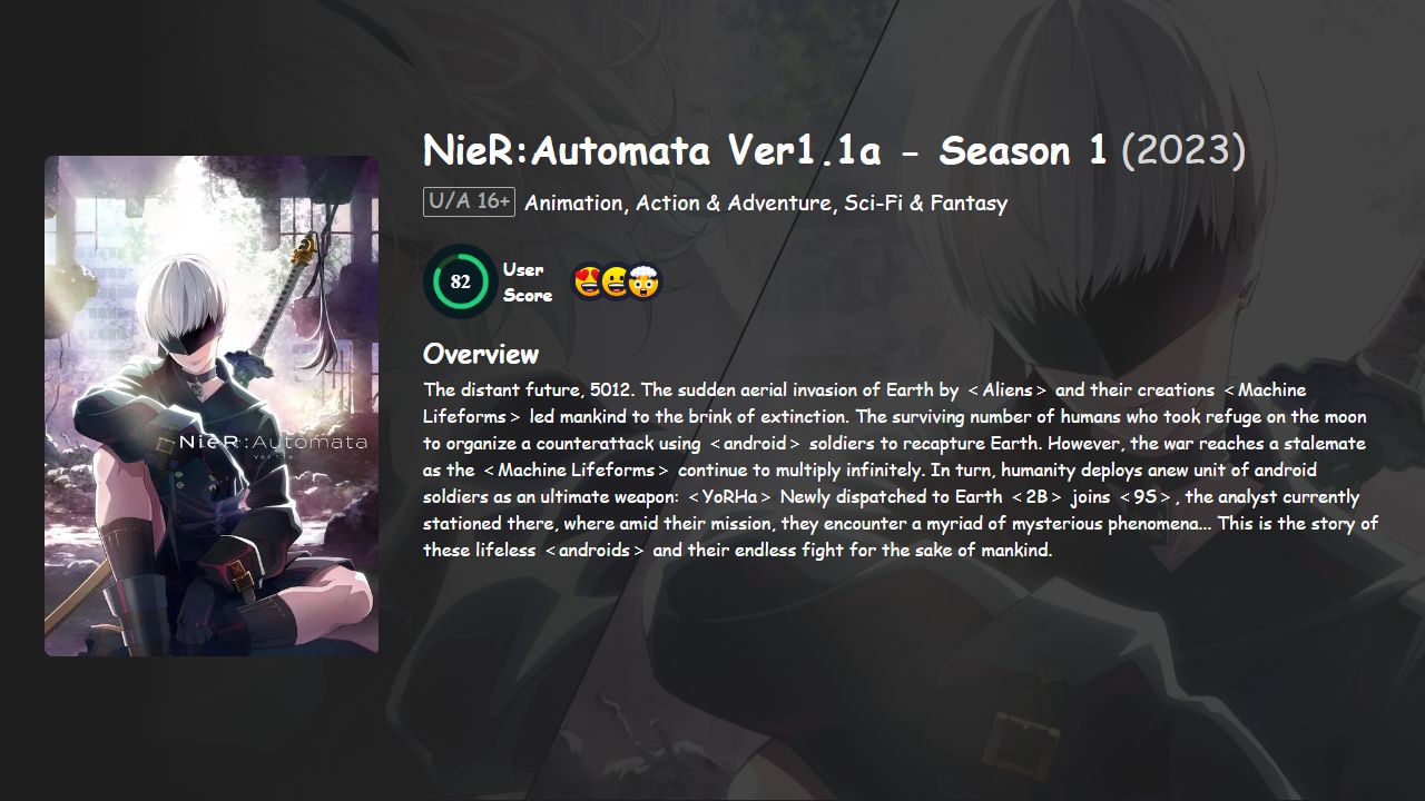 NieR:Automata Ver1.1a Season 1 English-Japanese Dubbed