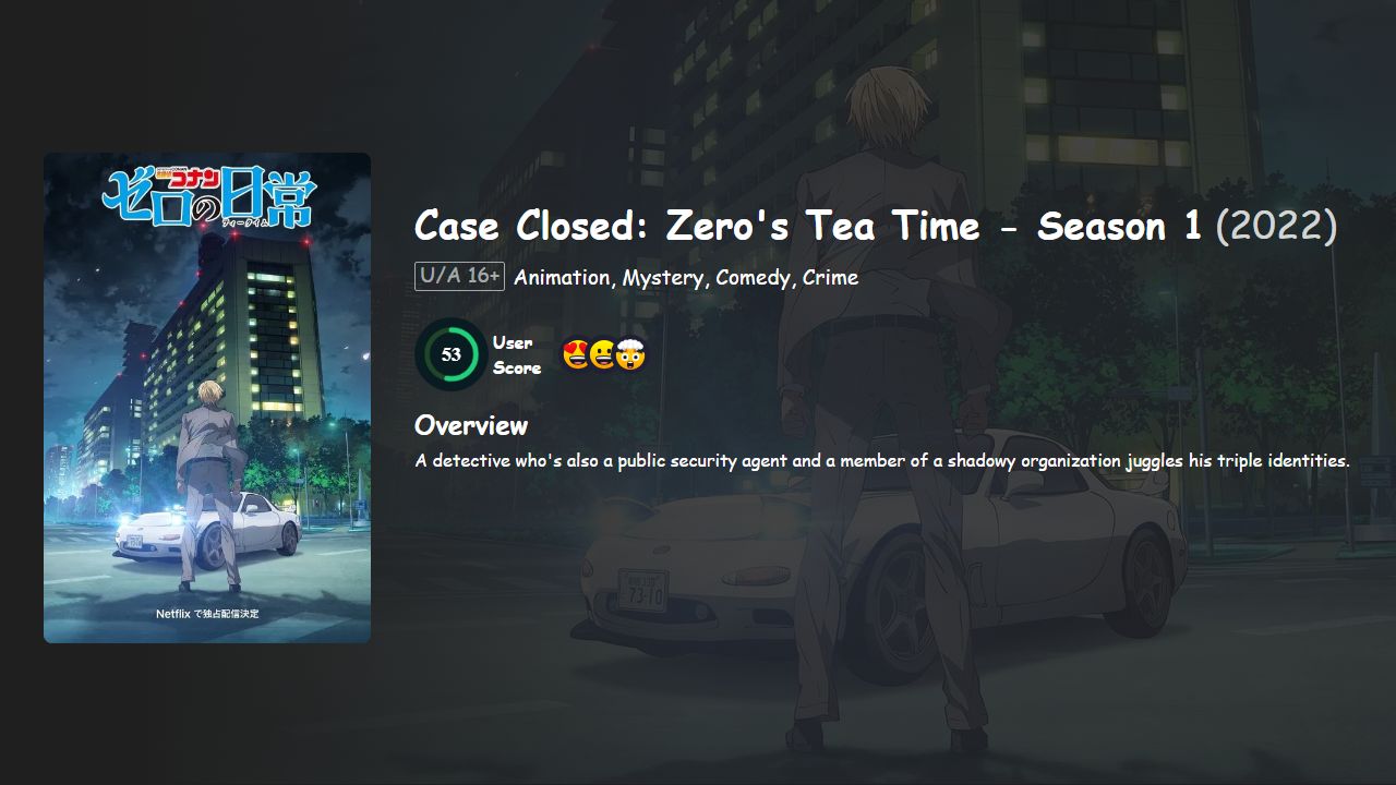 Case Closed: Zero’s Tea Time Season 1 Hindi-English-Japanese Dubbed