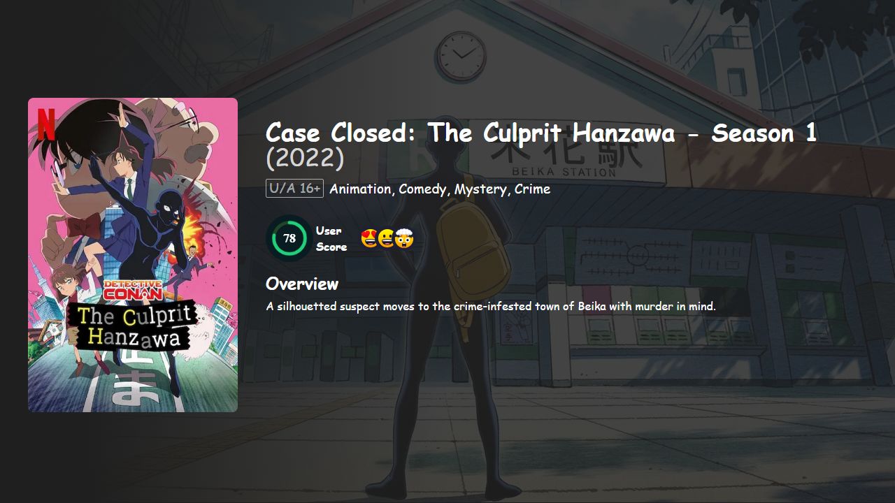 Detective Conan: The Culprit Hanzawa Season 1 Hindi-English-Japanese Dubbed