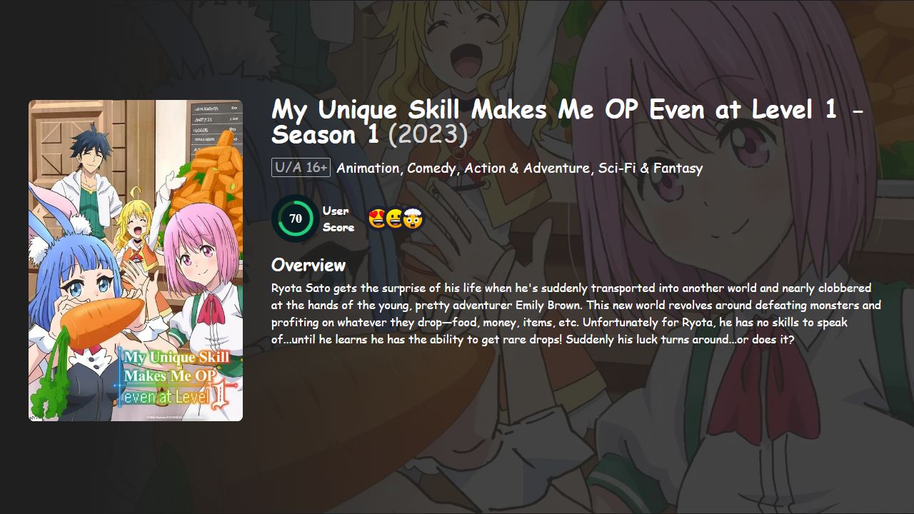 My Unique Skill Makes Me OP Even at Level 1 Season 1 Hindi-Telugu-Tamil-English-Japanese Dubbed