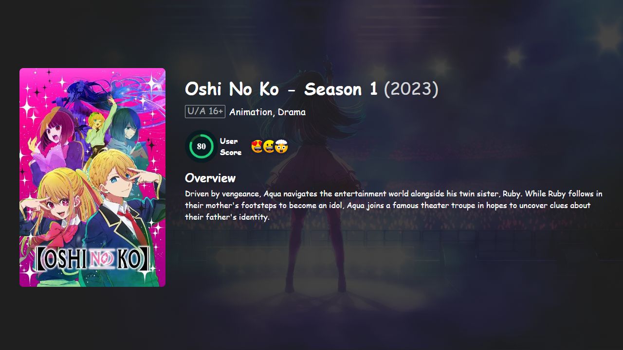 Oshi No Ko Season 1 Hindi-Japanese Dubbed