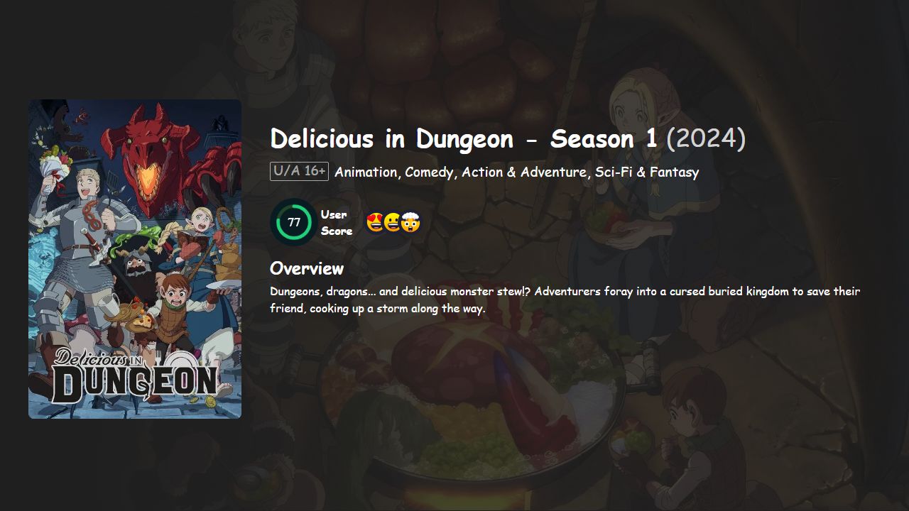 Delicious in Dungeon Season 1 Hindi-English-Japanese Dubbed