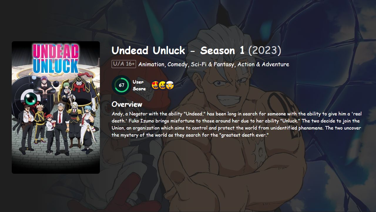 Undead Unluck Season 1 Hindi-English-Japanese Dubbed