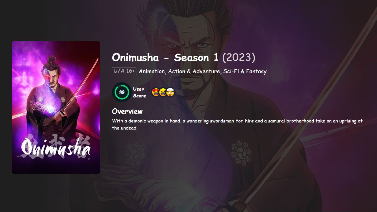 Onimusha Season 1 Hindi-English-Japanese Dubbed
