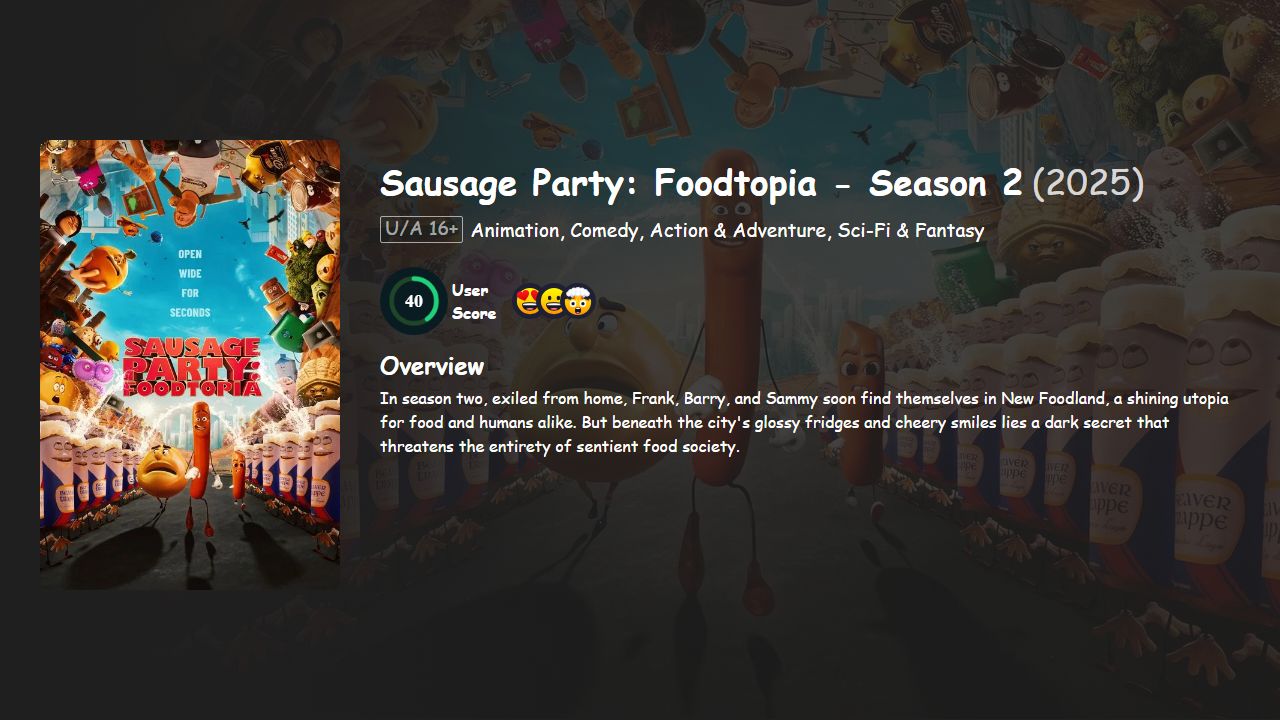 Sausage Party: Foodtopia Season 2 Hindi-Telugu-Tamil-Kannada-Malayalam-English Dubbed