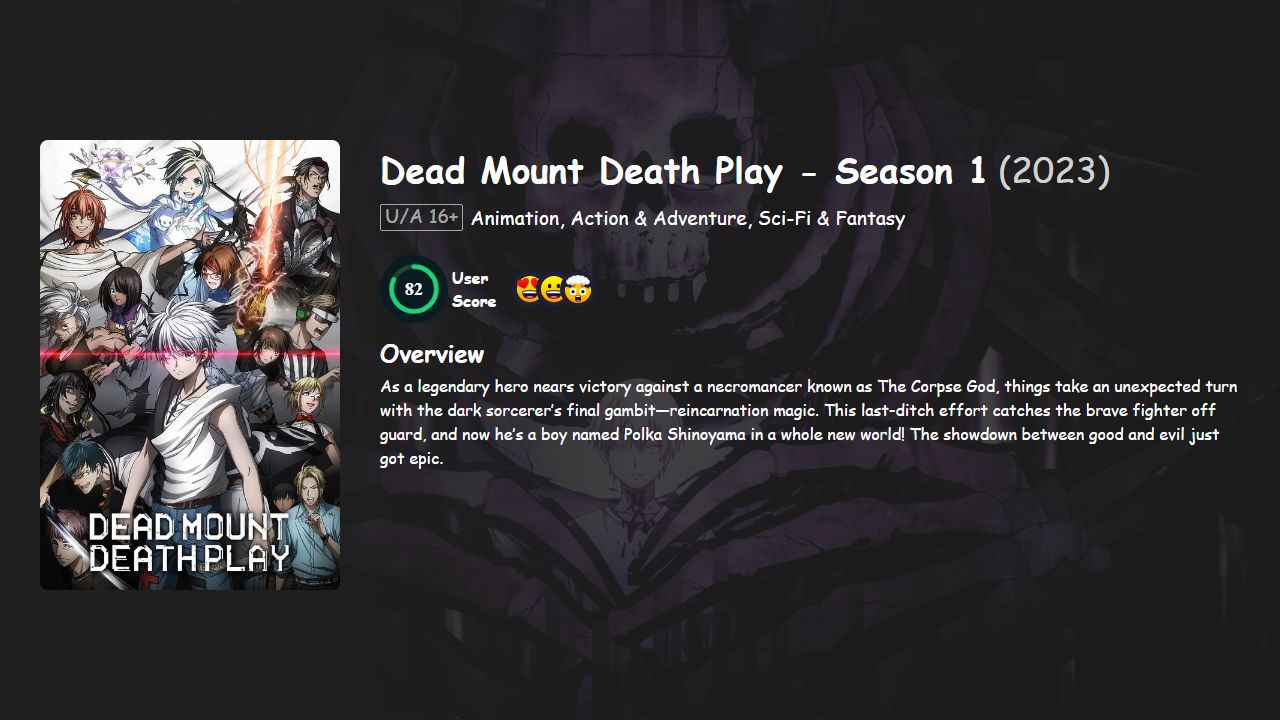 Dead Mount Death Play Season 1 Hindi-Telugu-Tamil-English-Japanese Dubbed