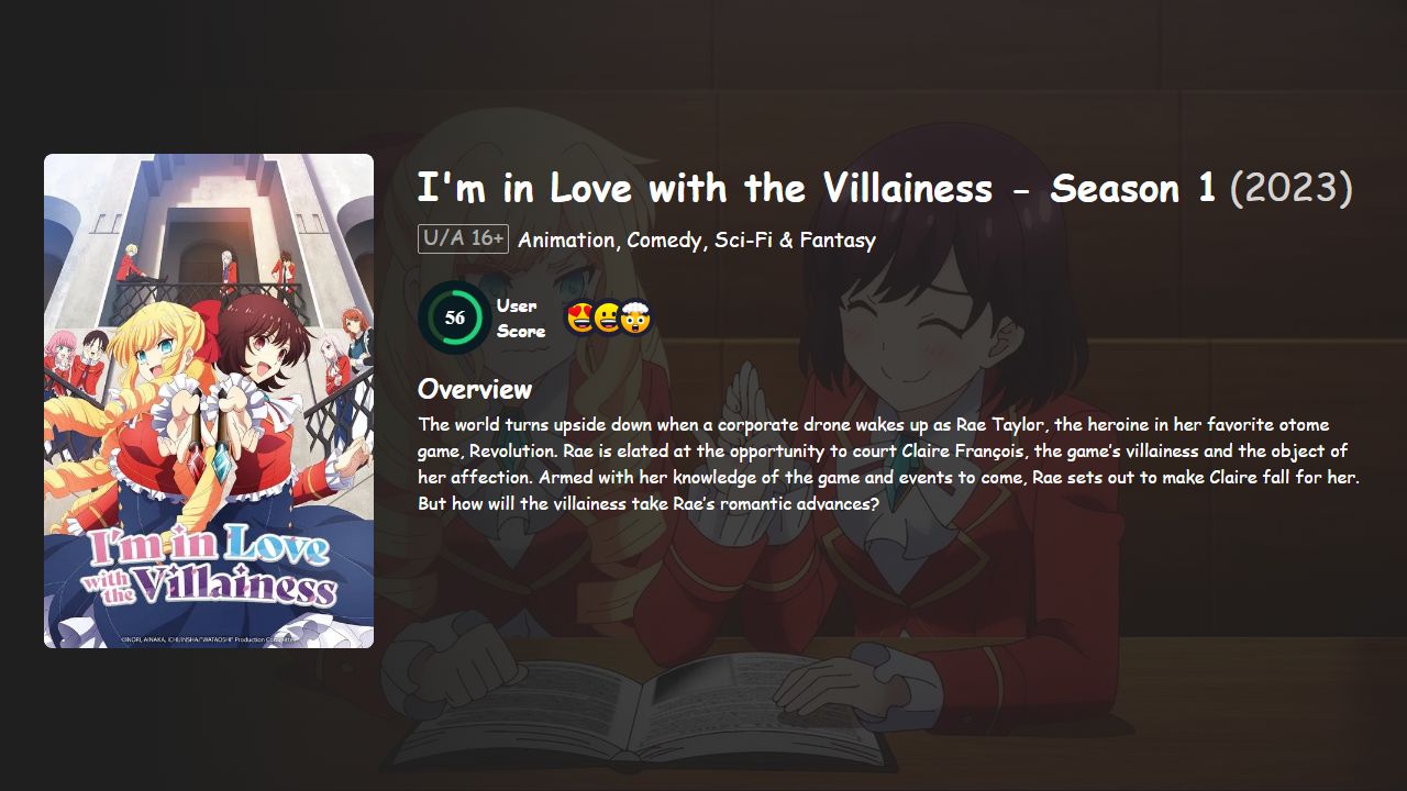 I’m in Love with the Villainess Season 1 Hindi-Telugu-Tamil-English-Japanese Dubbed