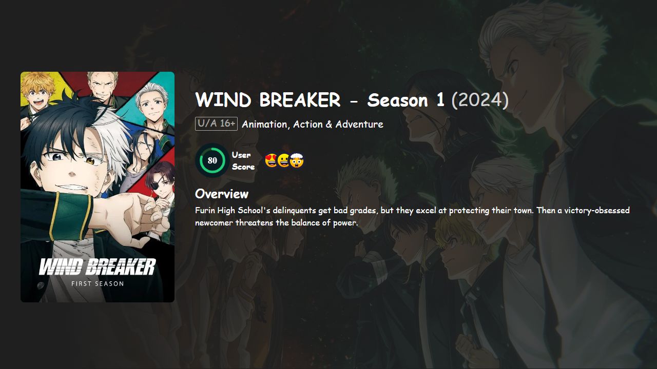 WIND BREAKER Season 1 Hindi-English-Japanese Dubbed