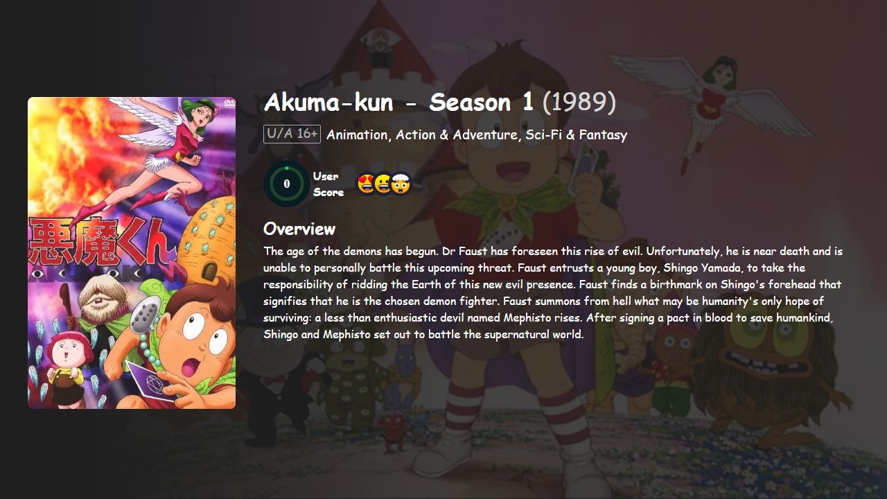 Akuma-kun Season 1 Hindi-English-Japanese Dubbed