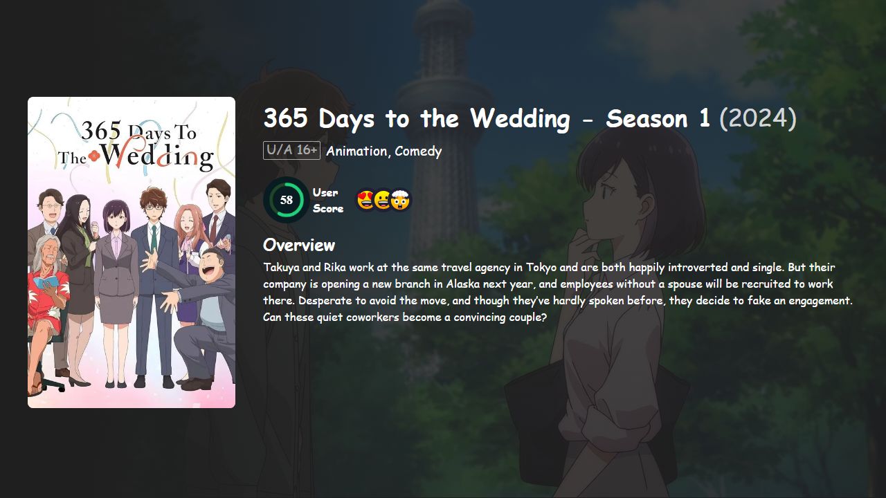 365 Days to the Wedding Season 1 Hindi-Telugu-Tamil-Japanese Dubbed
