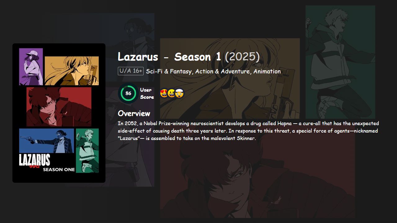 Lazarus Season 1 Hindi-English-Japanese Dubbed