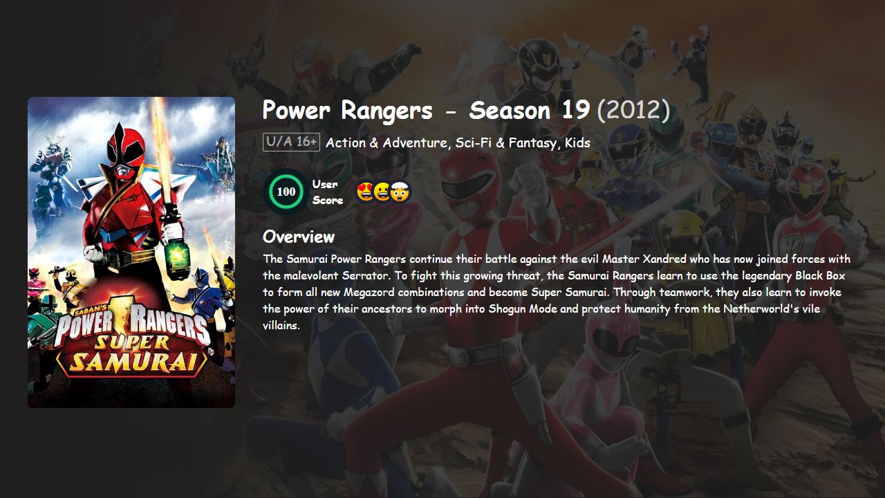 Power Rangers Season 19 Hindi-English Dubbed