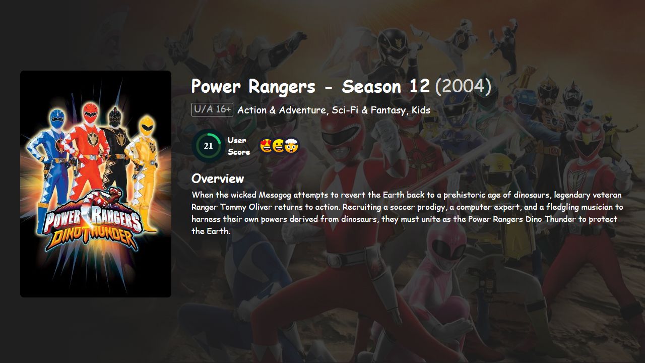Power Rangers Season 12 Hindi-English Dubbed