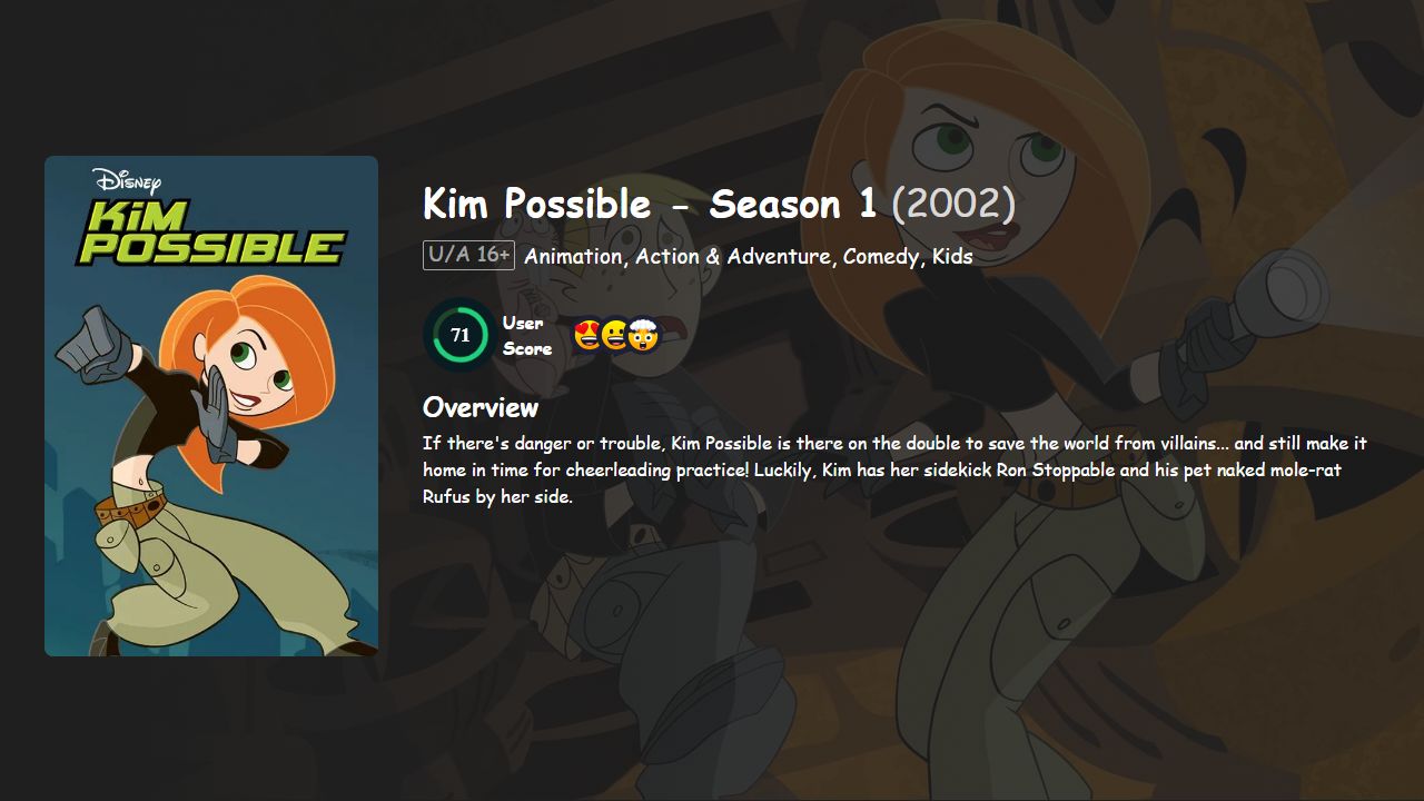 Kim Possible Season 1 Hindi-Telugu-Tamil Dubbed