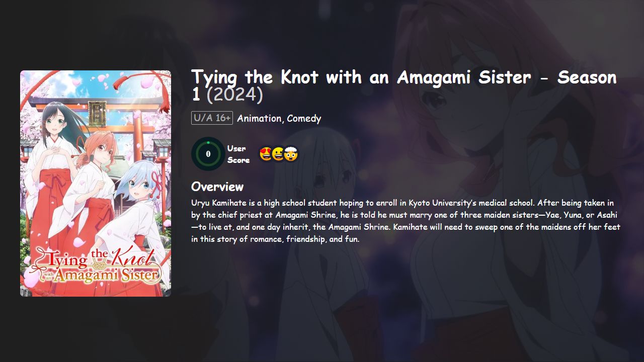 Tying the Knot with an Amagami Sister Season 1 Hindi-Telugu-Tamil-English-Japanese Dubbed